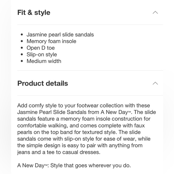 NWOT Jasmine Pearl Slides 8.5 - Picture 3 of 3